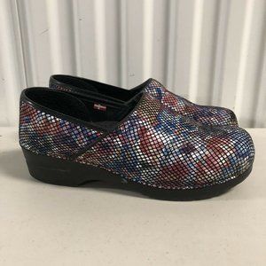 Sanita Danish Clog Multi-Color Floral Design 42/11